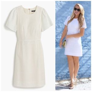 J. CREW Eyelet Lace Dress Flutter Sleeve White 6T
